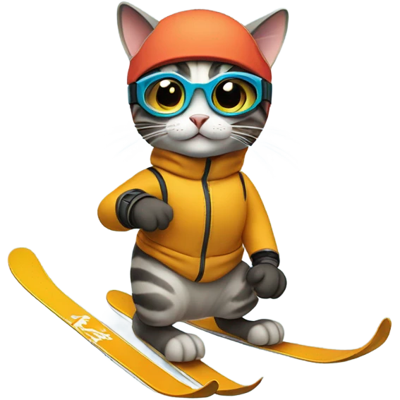 Skiing cat emoji