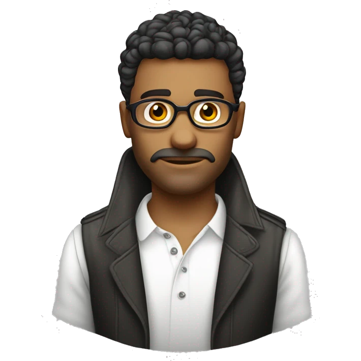 meninex gay loiro cabelo médio óculos olho claro gótico anel penagrama roupa branco emoji