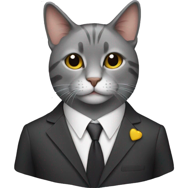 A cat with a suit emoji