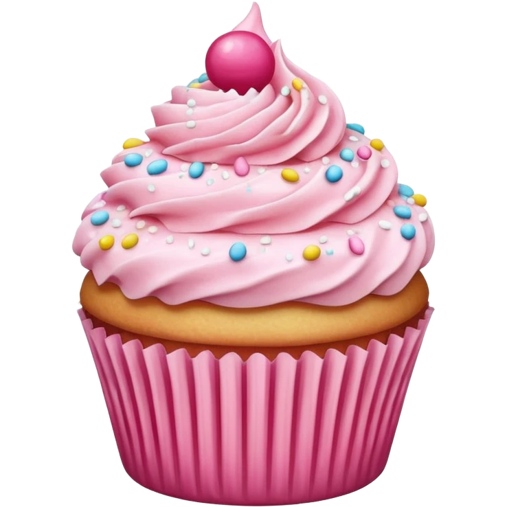 Cupcake with pink icing emoji