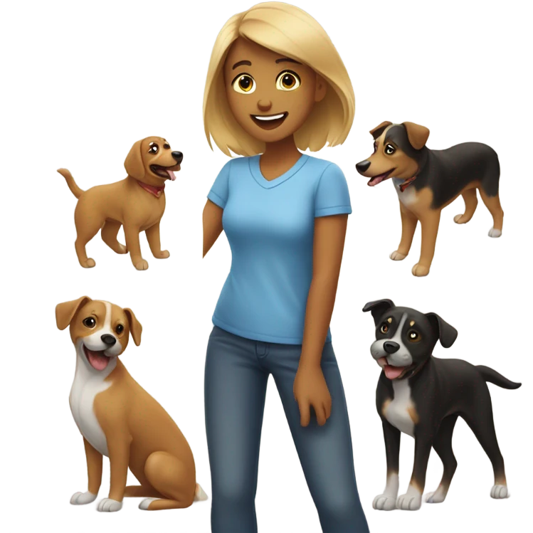 Girl and dogs  emoji