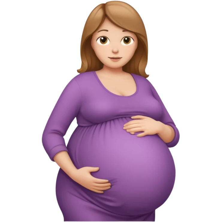 very heavily pregnant overdue woman with very large belly emoji