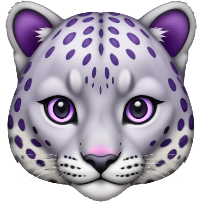 Snow leopard purple eyes emoji