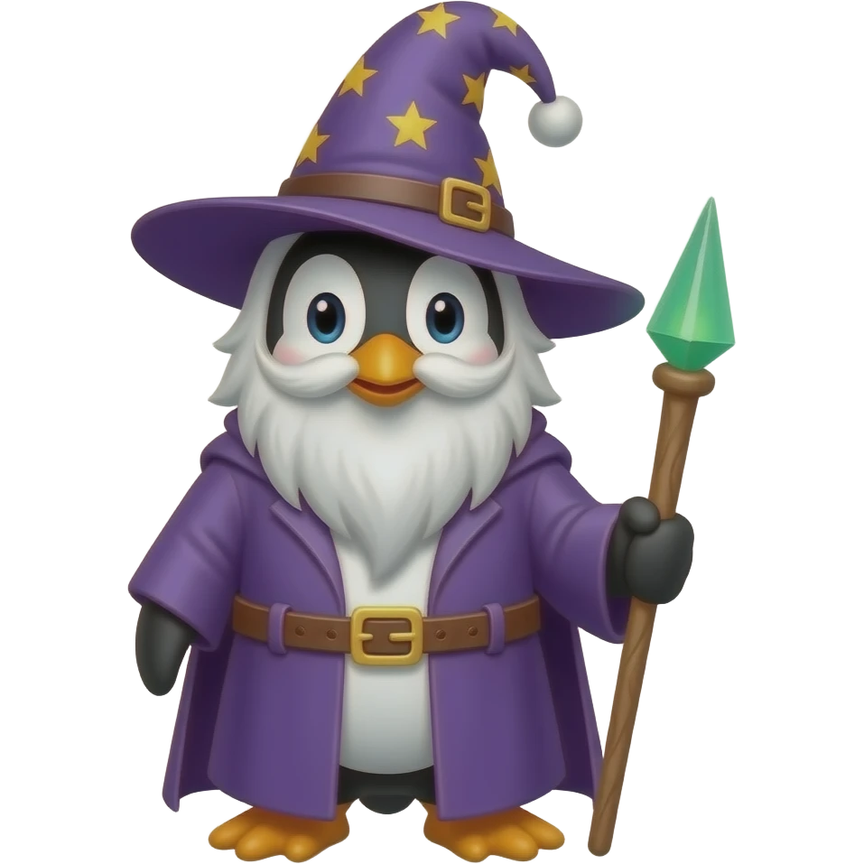 Penguin Wizard emoji