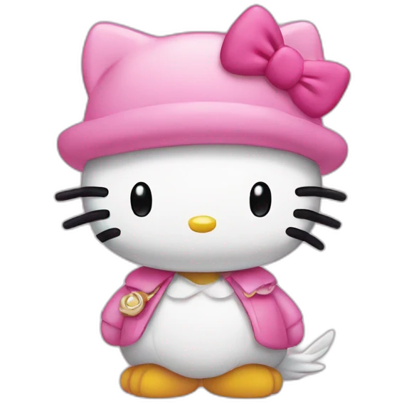 Hello kitty en canard emoji