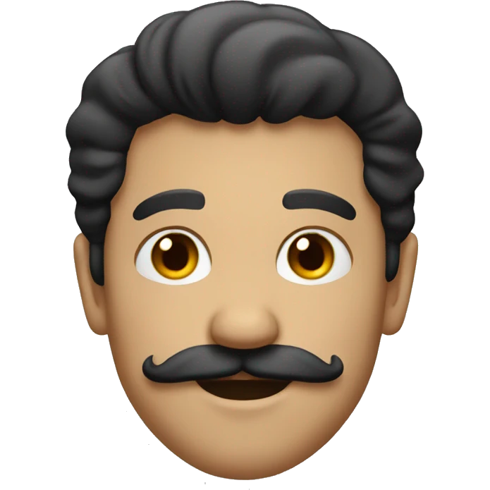 dad with black hair and a mustache pretty  emoji