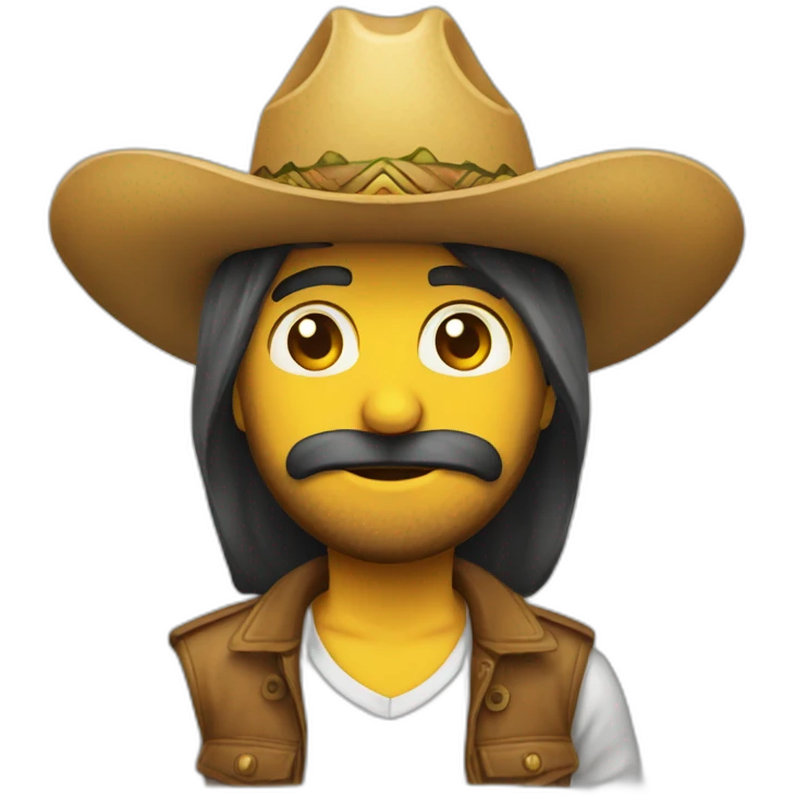  emoji con sombrero aventurero moreno emoji