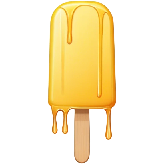 Thin yellow popsicle with rounded top and dripping  emoji