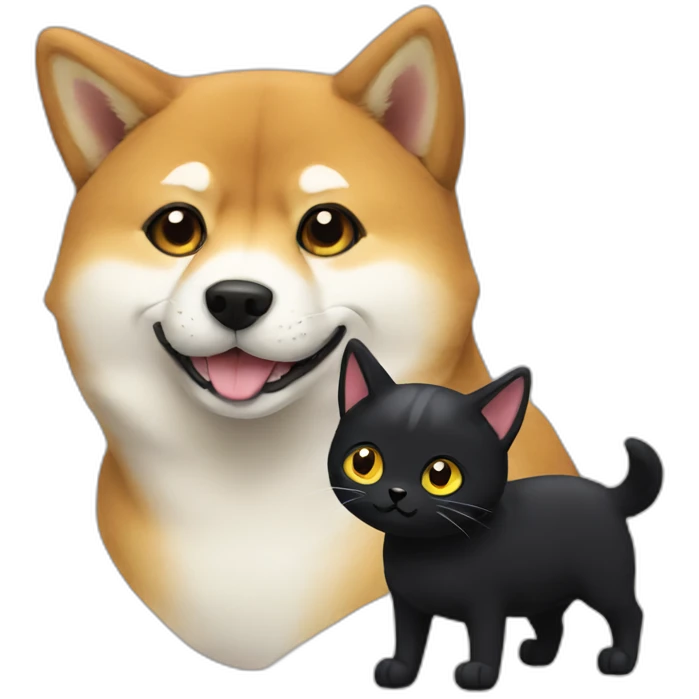 shibainu and black cat emoji