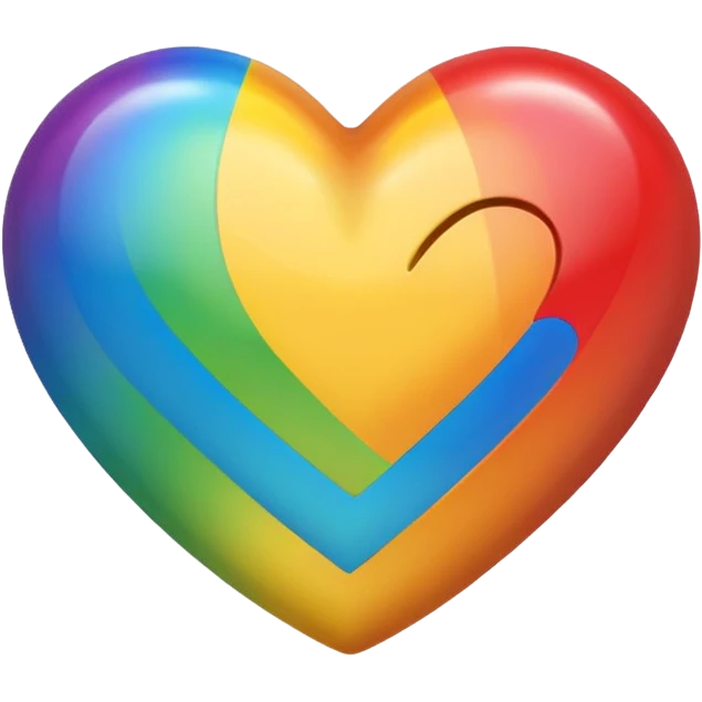 Make a heart into emoji rainbow heart emoji
