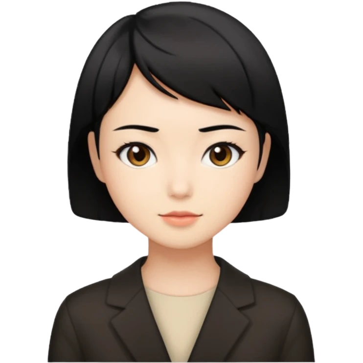 Tokyo in Money Heist, no hat, short black hair emoji
