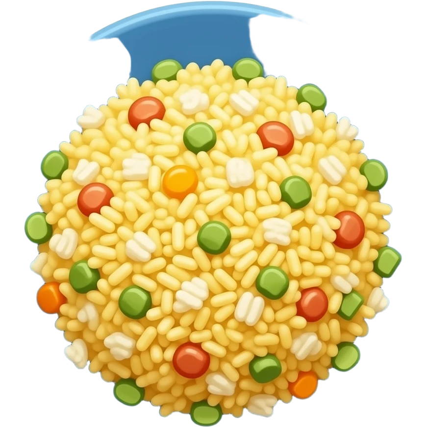  fried rice in a blue plate side emoji