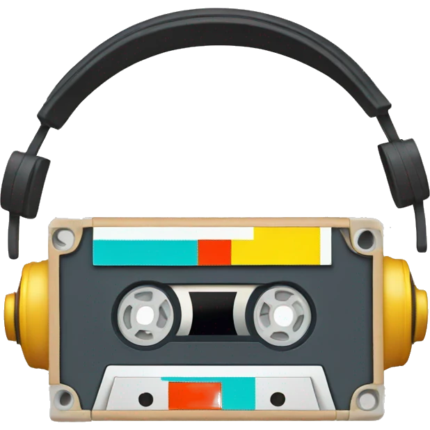 Cassette tape and headphones emoji