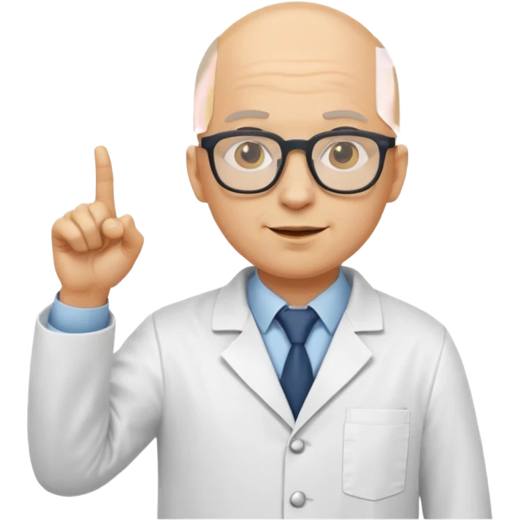 Nerd scientist emoji that with those 🤓👆🥼 but you have to make the head exactly like this 🤓without hair just yellow bald head like a normal emoji  emoji