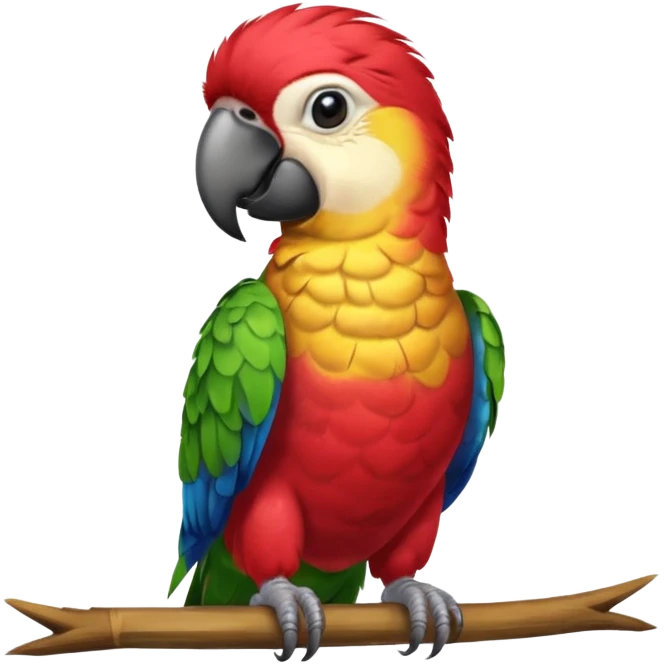 Parrot – perched, tiny aloha shirt emoji