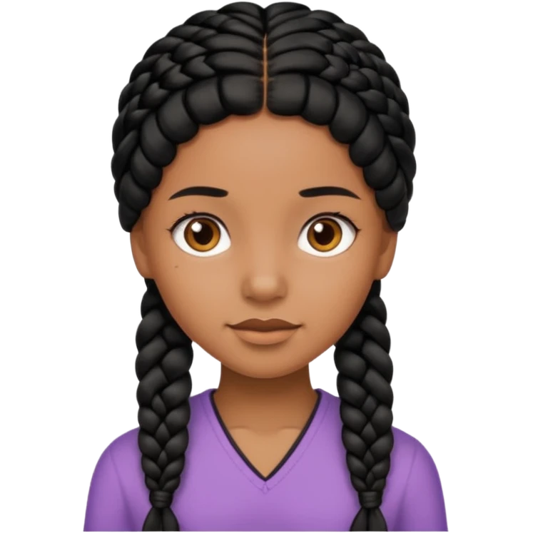 Girl with black braid  emoji