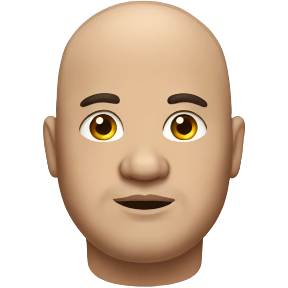 Fat bald man with a large head emoji