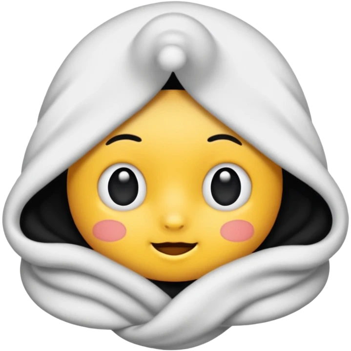 Berwarna putih berbulu dan lucu emoji