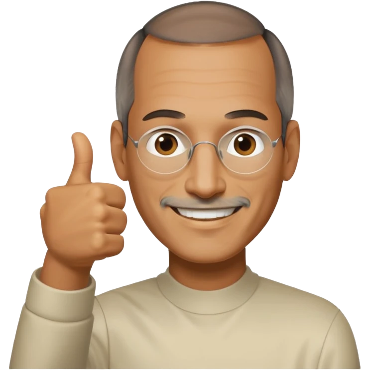 steve jobs holding up a thumbs up emoji