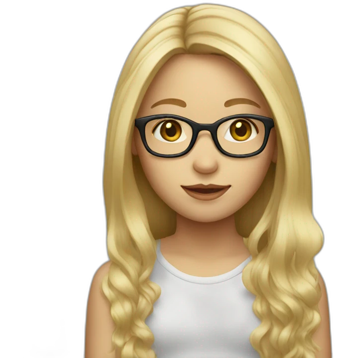 blond girl with glasses and long hair emoji