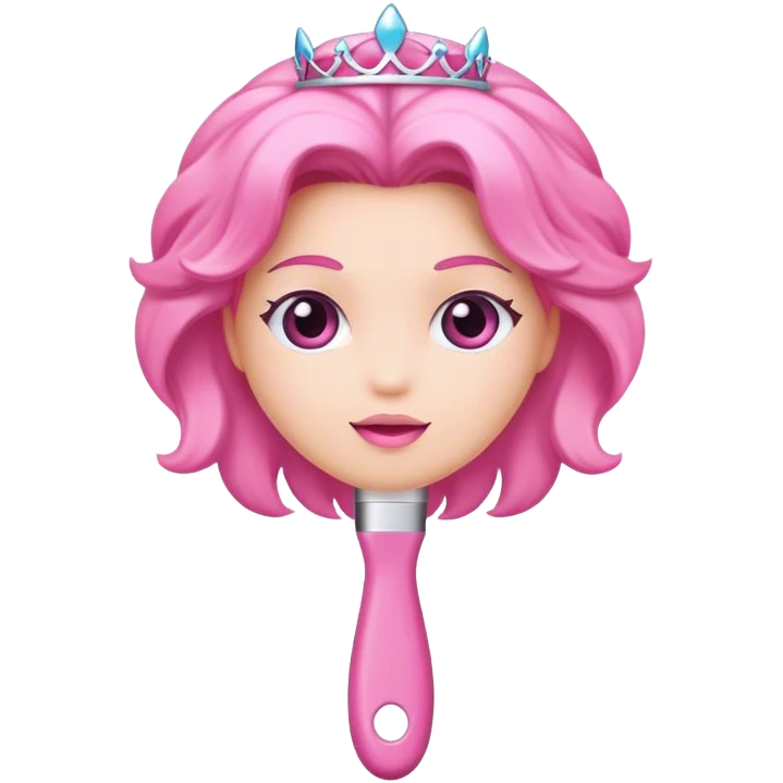 pink princess hair brush emoji