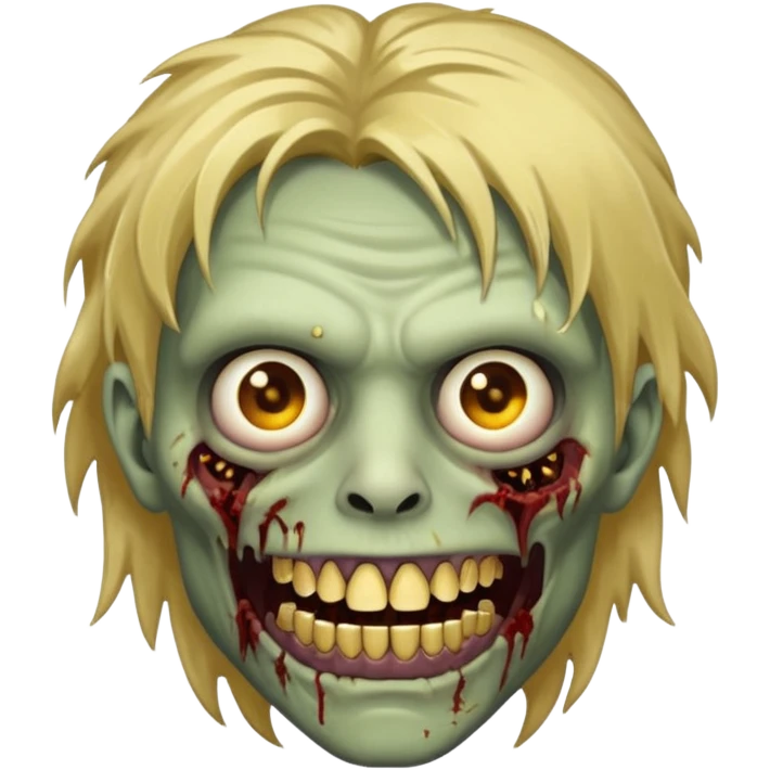 cabelo liso desordenado homen con aparencia de zombi y que haga un gesto mostrando los dientes de oro emoji