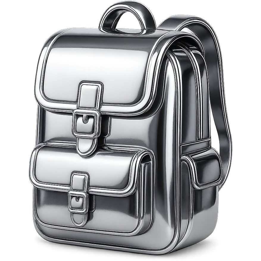 Minimal flat icon of a structured brown leather business backpack emoji