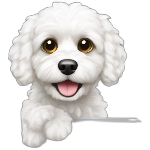 All White cavapoo as an Burglar emoji