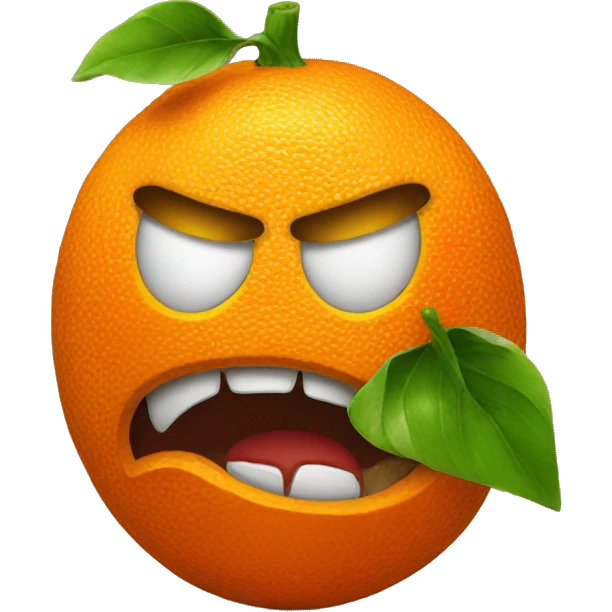 deranged orange emoji