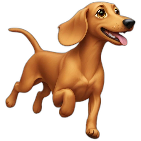 Long blond teckel running emoji