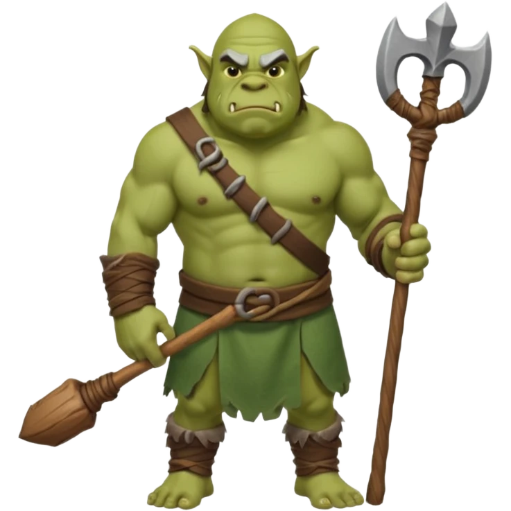 Ogre full body with stick emoji