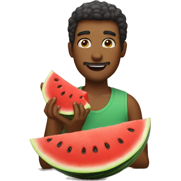 Man eating watermelon  emoji