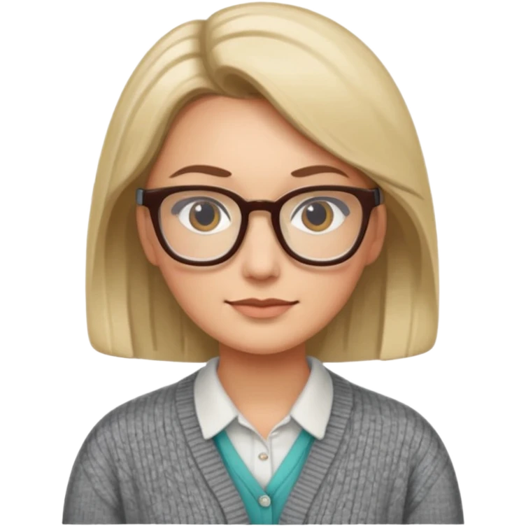 a librarian wearing glasses emoji