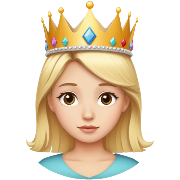 Blondish girl with a birthday crown and a 16 emoji