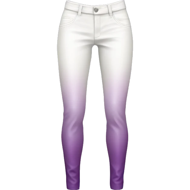 Realistic pair of white leather pants with taupe to light purple ombre sides isolated.  emoji