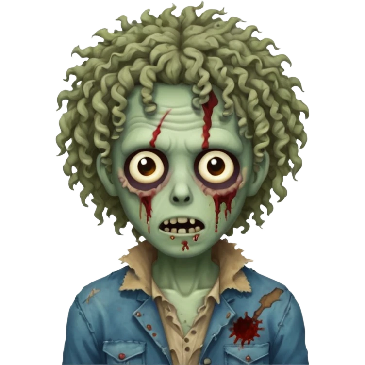 curly haired zombie emoji
