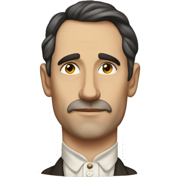 European 40 years old writer of the early 20th century, with dark hair, without mustache emoji