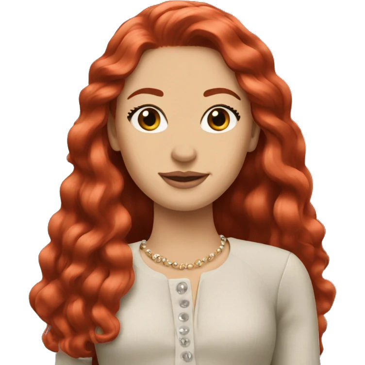 Chanel red head long hair emoji