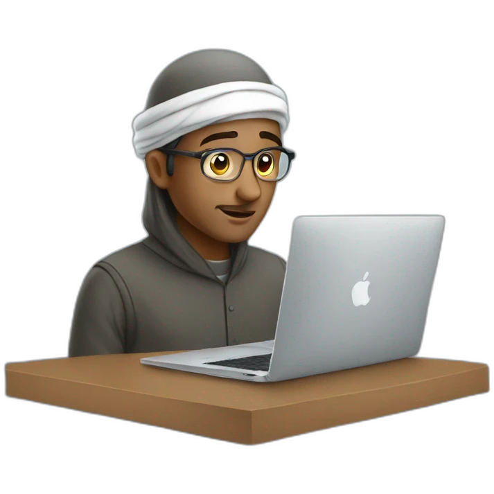 Muslim with MacBook emoji