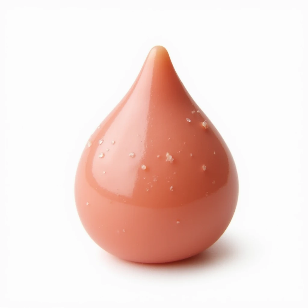 realistic teardrop-shaped candy, isolated on transparent background, no visible background emoji
