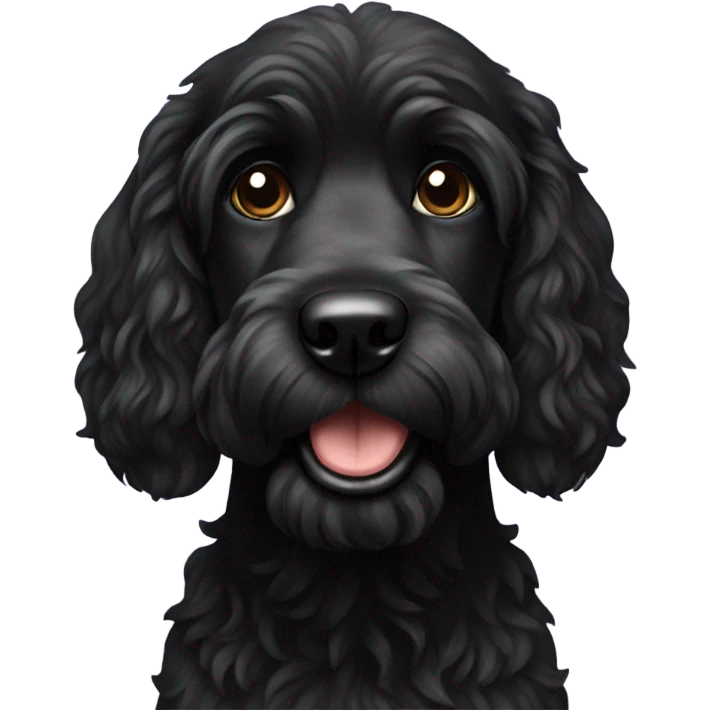 Black doodle dog emoji