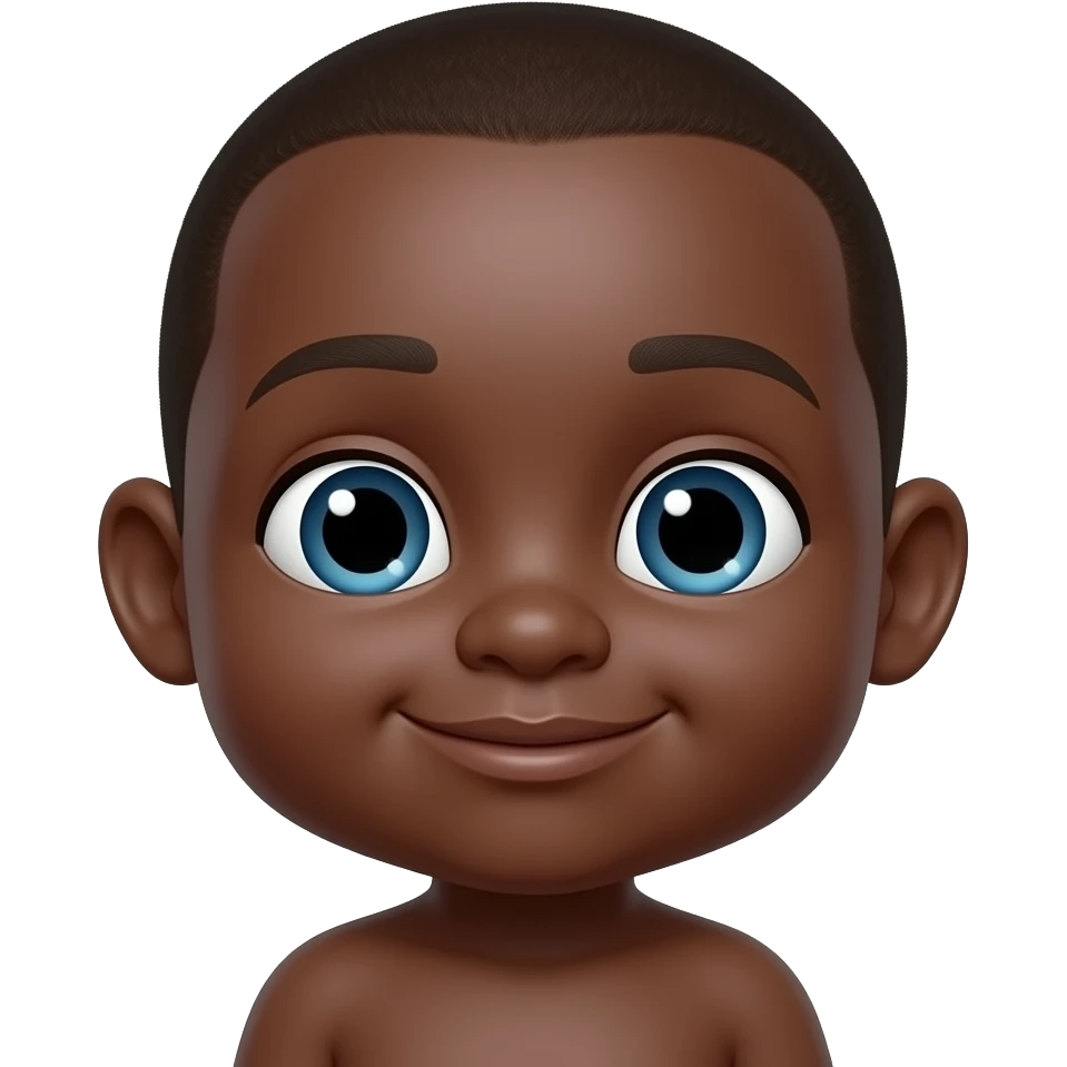 a black baby with a big ass head emoji