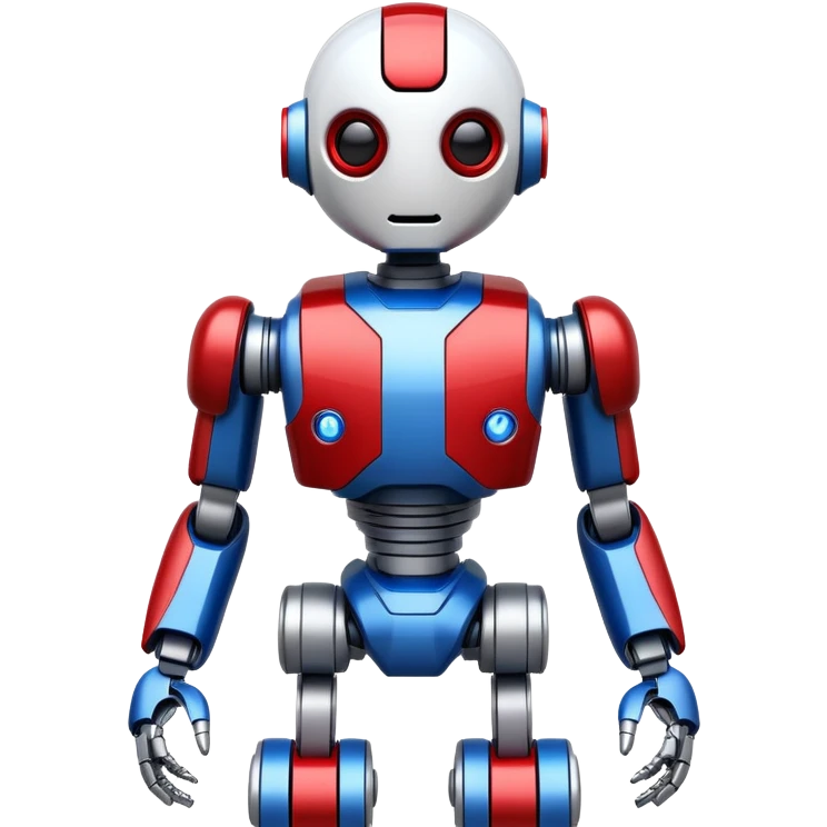 Futuristic robot with Russian flag colors incorporated in its design emoji