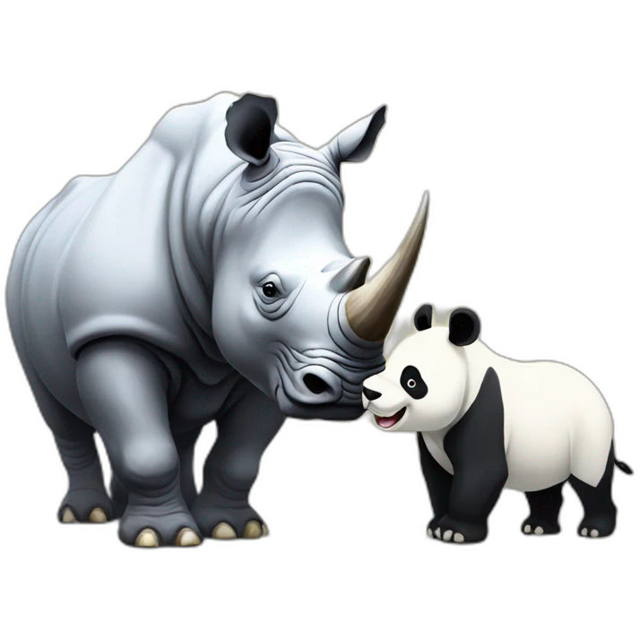 Rhino vs panda emoji