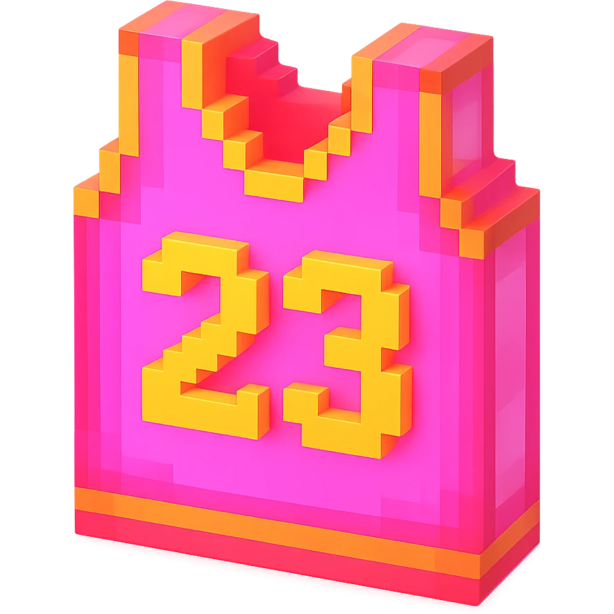 светящейся розовая баскетбольная майка с надписью "23", no background emoji