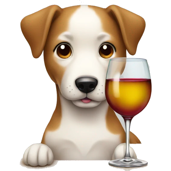 dog drinking wine emoji