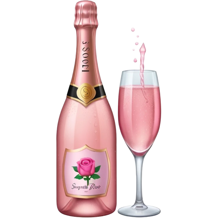 bottle of sparkling rose like the champagne emoji emoji