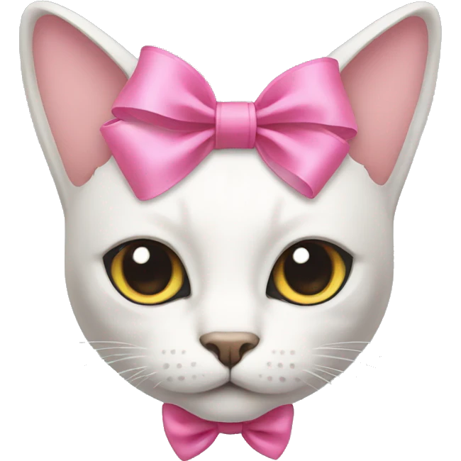 cat with a pink bow on its head  emoji