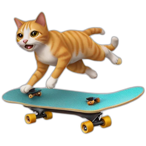 a cat doing a sick flip on a skateboard emoji