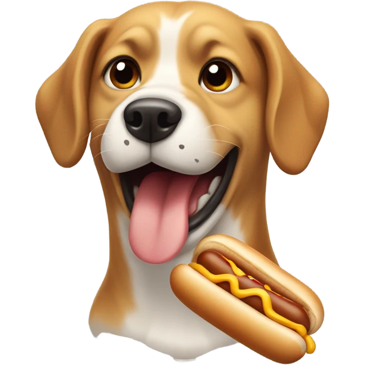 Dog eating a hot dog emoji
